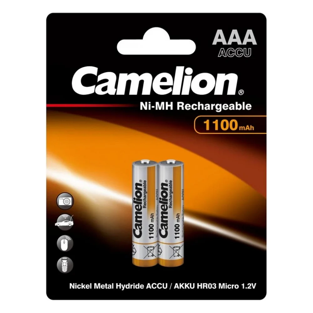 Акумулятор Camelion AAA 1100mAh Ni-MH * 2 R03-2BL (NH-AAA1100BP2)
