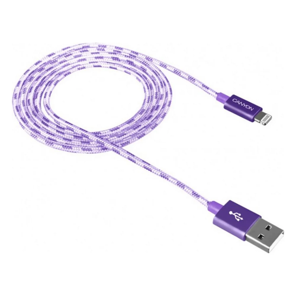 Дата кабель USB 2.0 AM to Lightning 1.0m Purple Canyon (CNE-CFI3P)