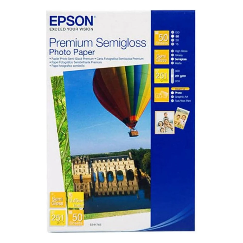 Фотобумага EPSON 10х15 Premium Semigloss Photo (C13S041765)