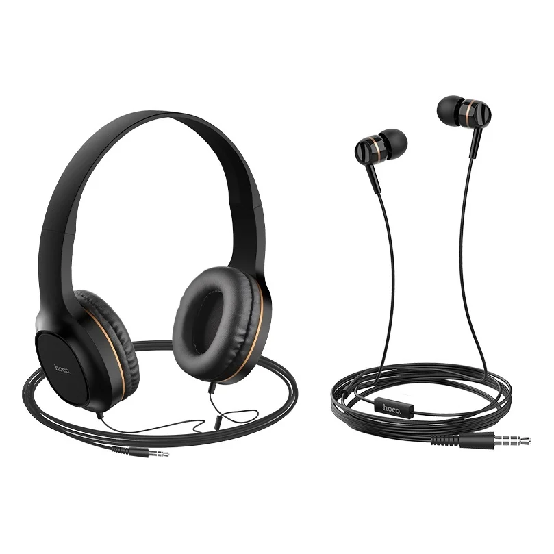 Навушники Hoco W24 Enlighten 2in1 Wired Headphones Gold