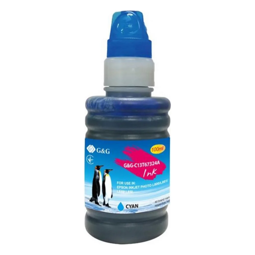 Чорнило G&G Epson L800 cyan, контейнер 100мл (G&G-C13T67324A)