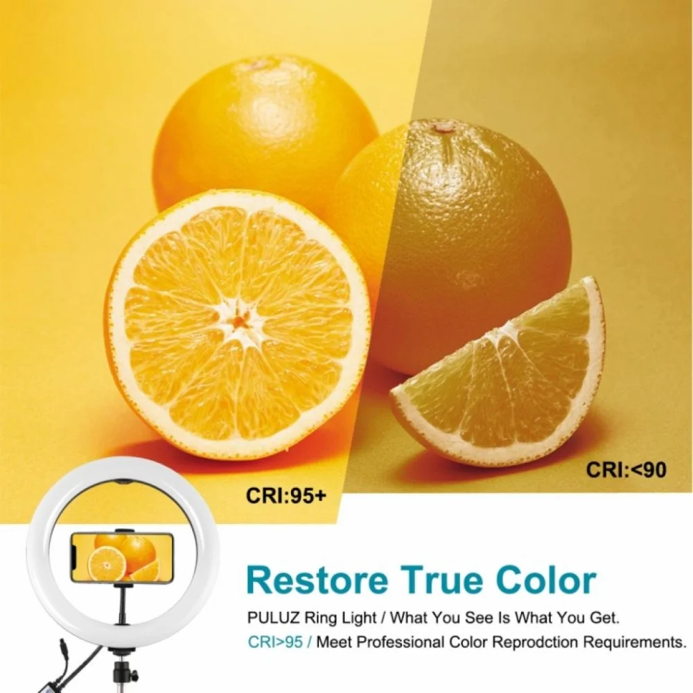 Набір блогера Puluz Ring USB RGBW LED lamp PKT3055B 10.2" + tripod 1.65 м (PKT3055B) — фото 8