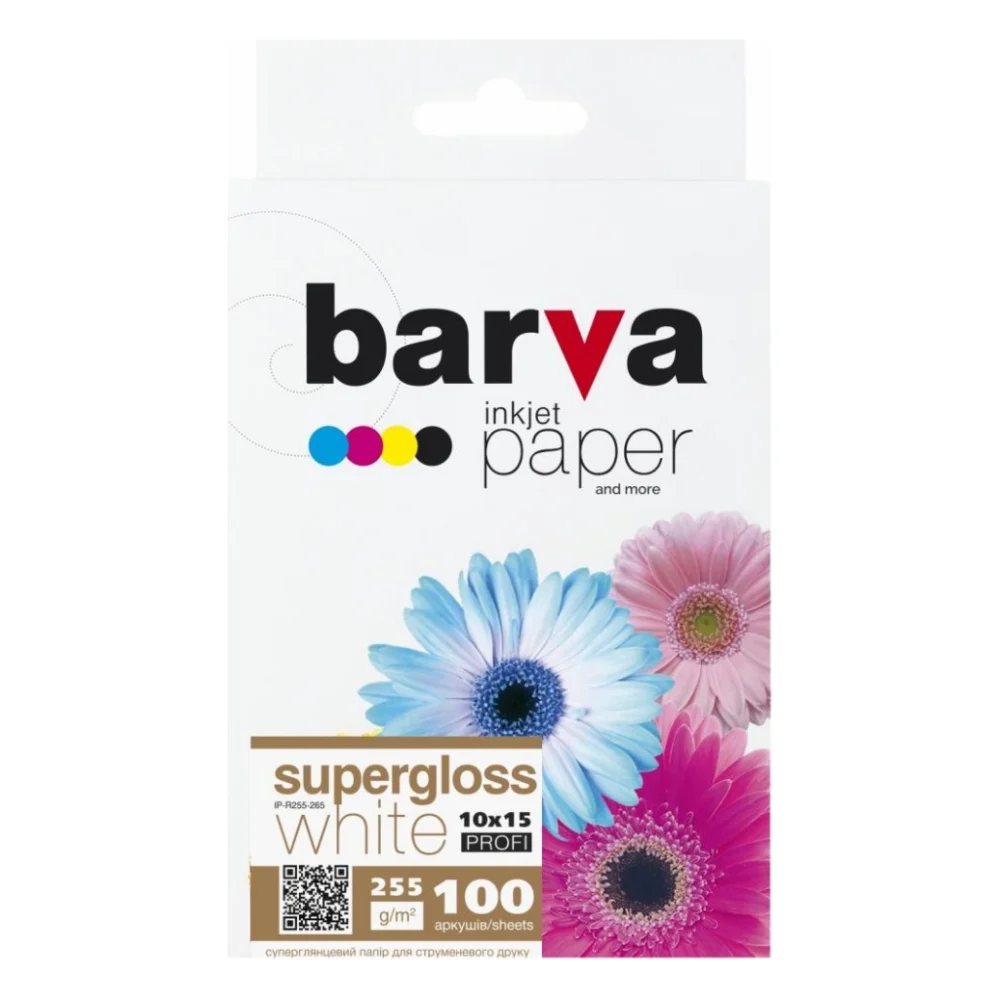 Папір Barva 10x15, 255 g/m2, PROFI, 100арк, supergloss (R255-265)