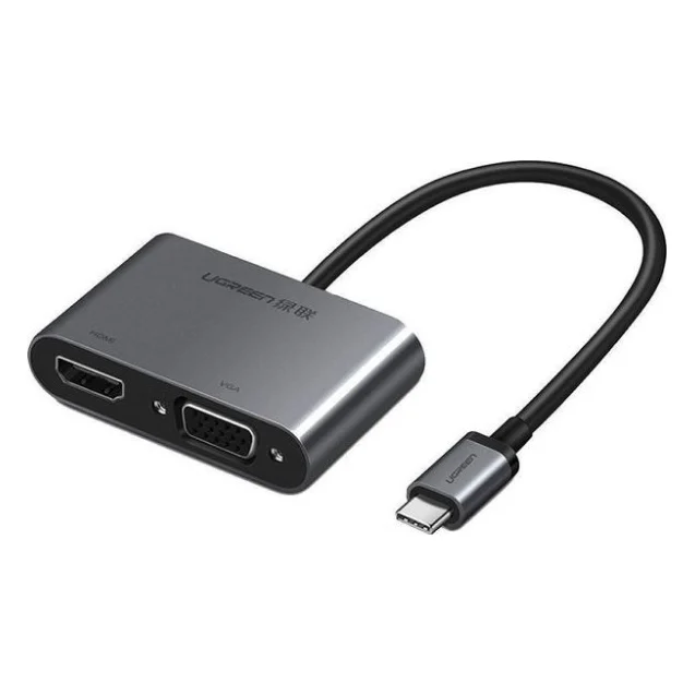 Концентратор Ugreen Type-C M to HDMI+VGA Adapter with PD CM162 (Silver) (50505)