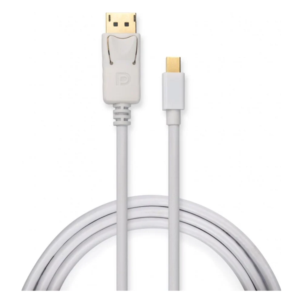 Кабель мультимедійний Mini Display Port to Display Port 1.8m 4K white Vinga (VCPMDPDP1.8WH)