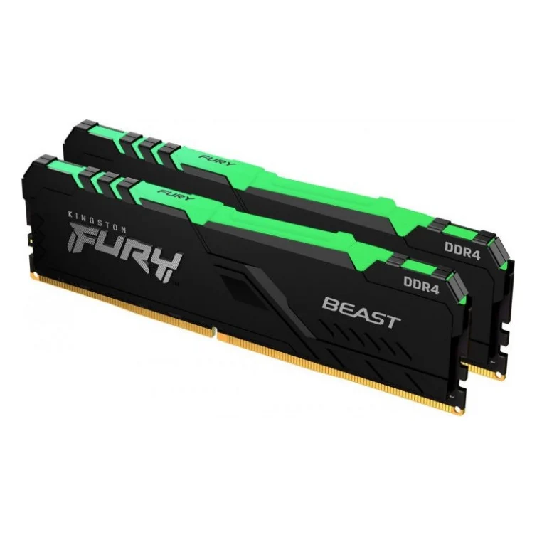 Модуль пам'яті для комп'ютера DDR4 32GB (2x16GB) 3600 MHz Fury Beast RGB Kingston Fury (ex.HyperX) (KF436C18BBAK2/32)