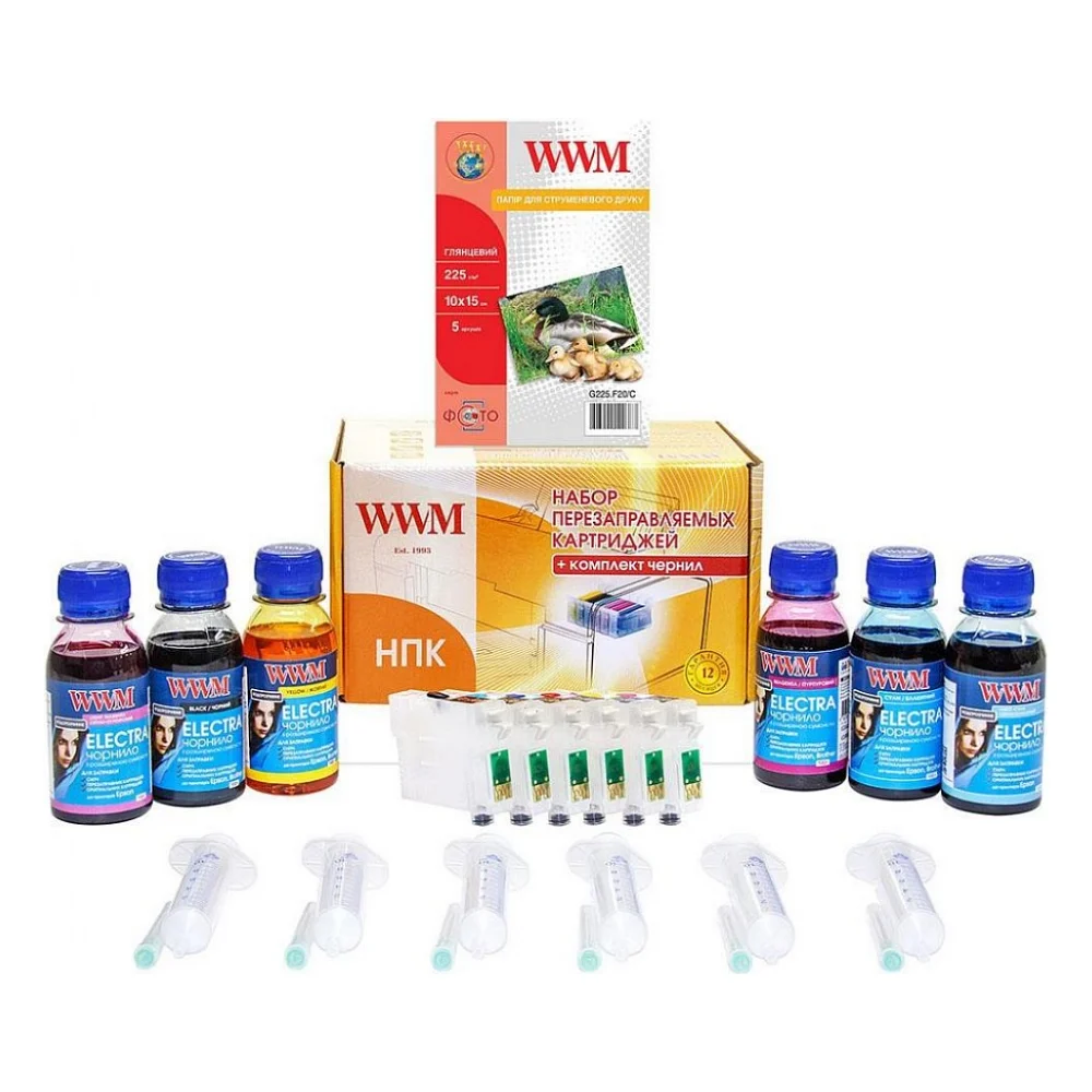 Комплект перезаправних картриджів WWM Epson R270/615/T50/59/TX700W/TX710W+ELECTRA (RC.T082U)