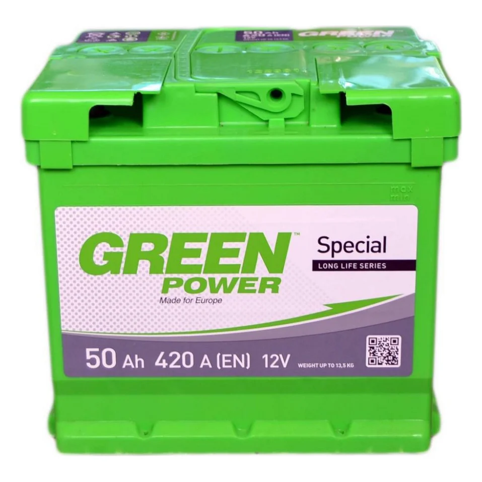 Акумулятор автомобільний GREEN POWER 50А (+/-) (000022354)