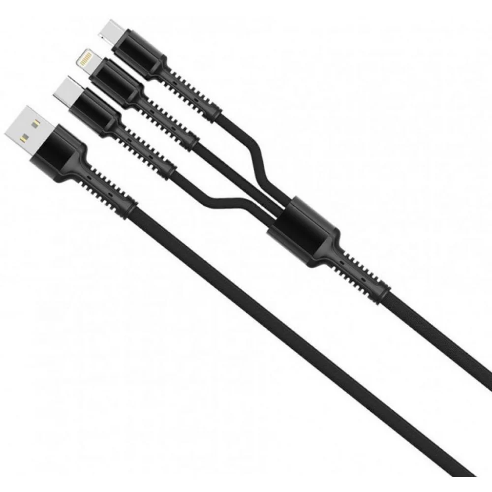 Кабель USB 2.0 AM to Lightning + Micro 5P + Type-C 4.0A (20W) ColorWay (CW-CBU3003-GR) — фото 3