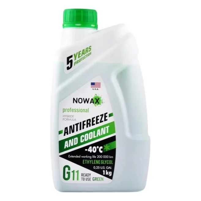 Антифриз NOWAX GREEN G11 1кг (NX01008)