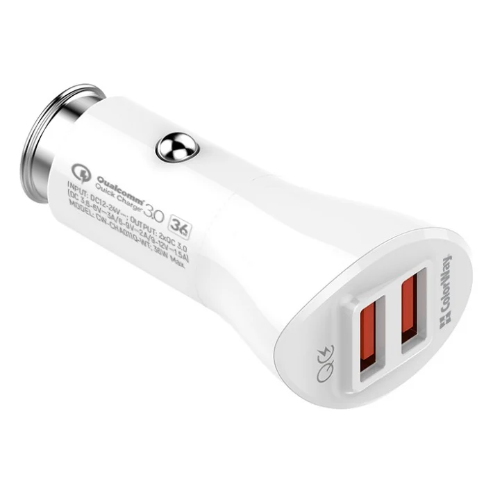 Автомобільний зарядний пристрій ColorWay 2USB Quick Charge 3.0 (36W (CW-CHA011Q-WT)