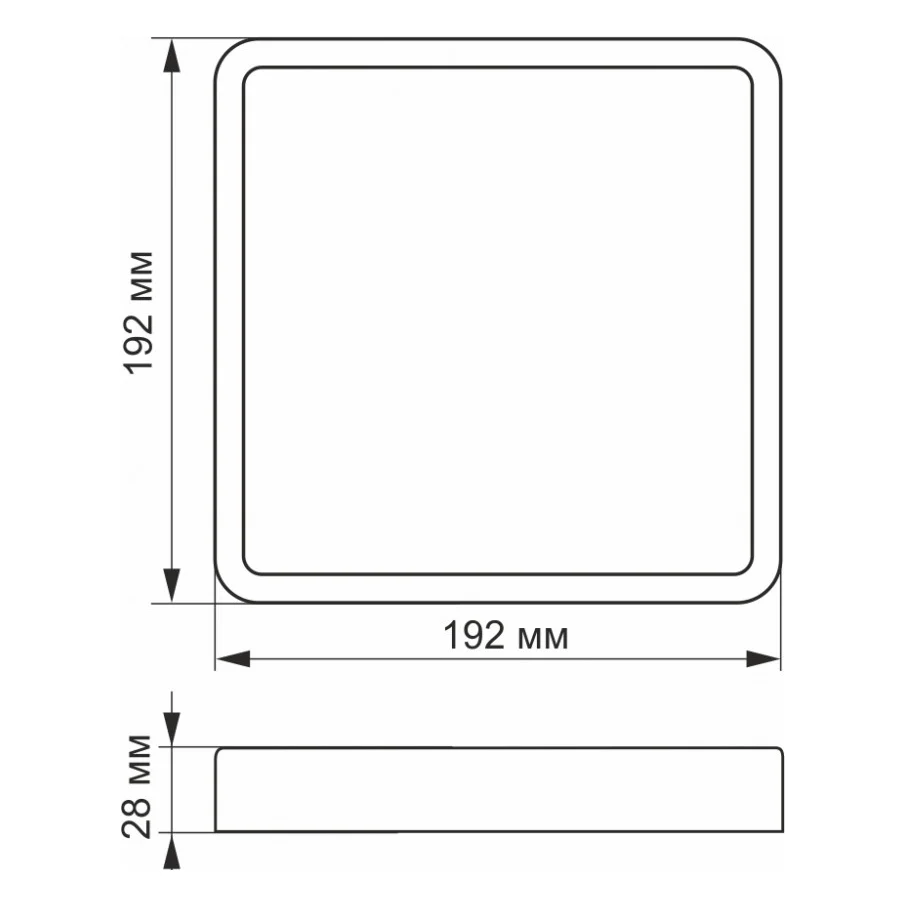 Світильник Videx LED накладний квадрат 18W 5000K (VL-DLSS-185) — фото 2