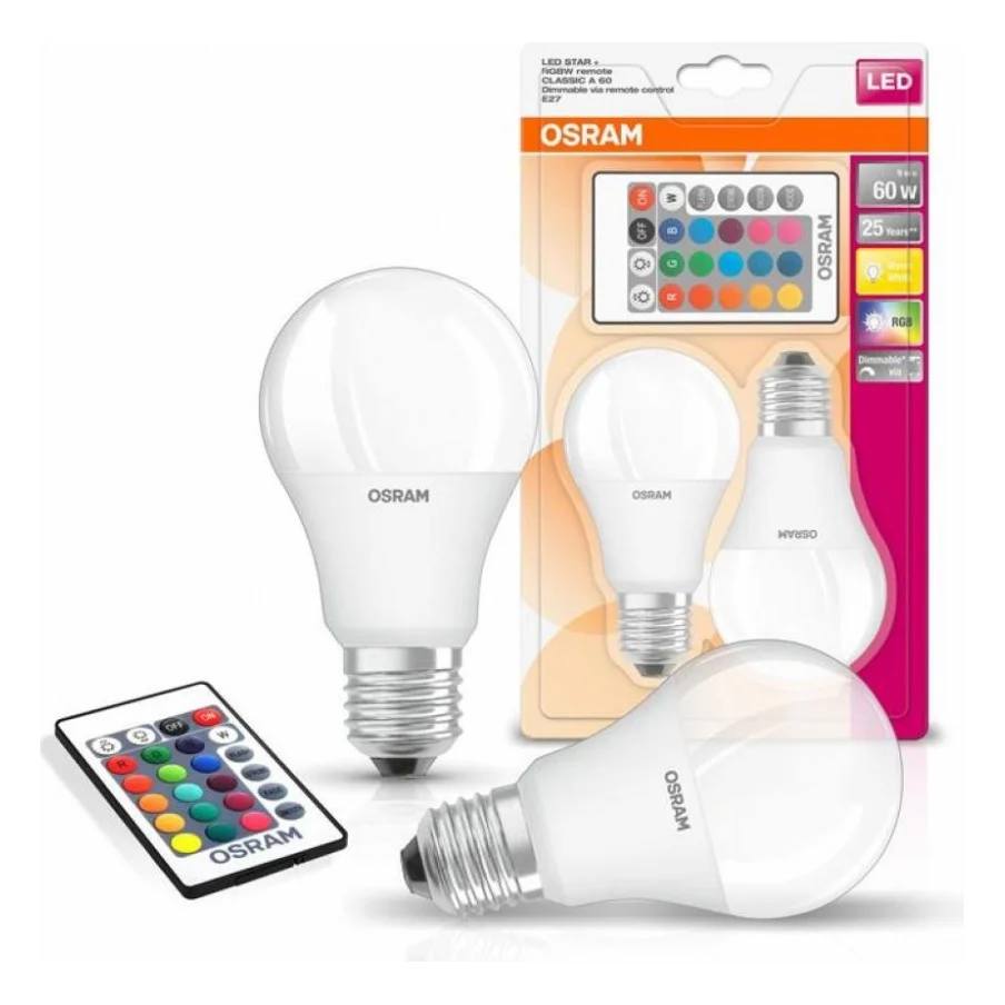 Лампочка Osram LED A60 9W 806Lm 2700К+RGB E27 (4058075430891) — фото 3