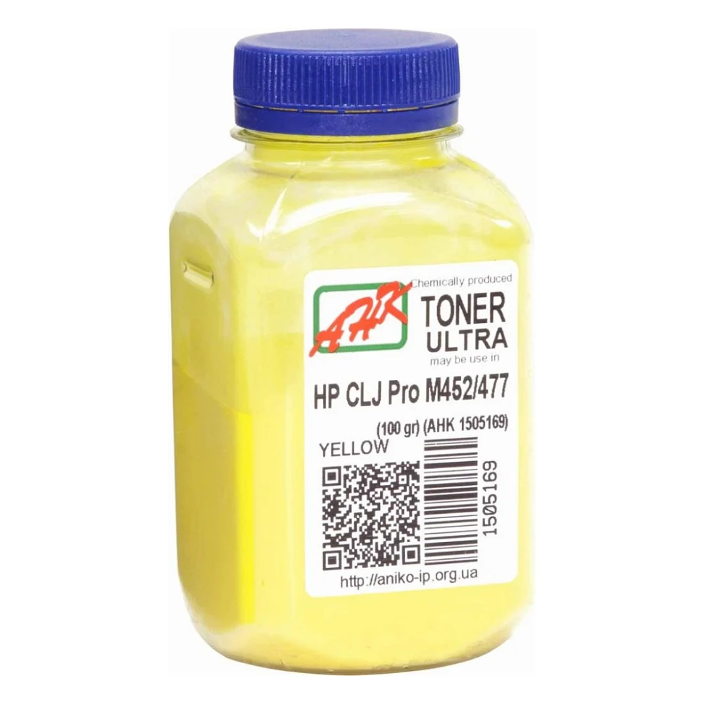Тонер HP CLJ Pro M452/477, 100г Yellow ULTRA COLOR AHK (1505169)