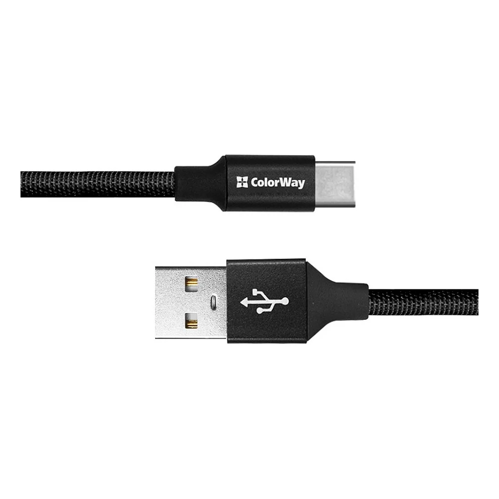 Кабель USB 2.0 AM to Type-C 0.25m black ColorWay (CW-CBUC048-BK) — фото 3