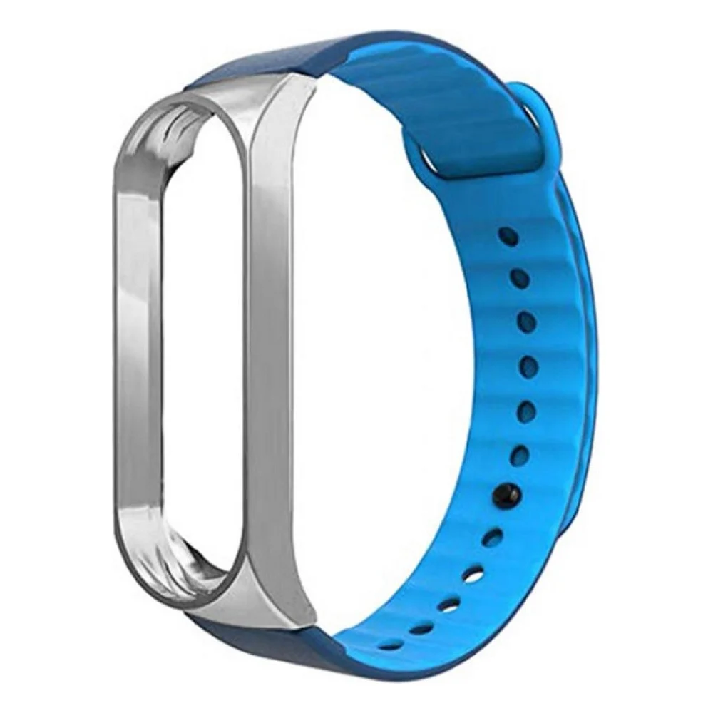 Ремінець до фітнес браслета Armorstandart Sport Silicone Band для Xiaomi Mi Band 3 Silver/Blue (ARM54515)