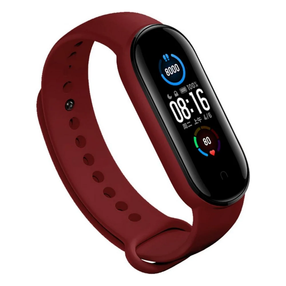 Ремінець до фітнес браслета BeCover Silicone для Xiaomi Mi Smart Band 5 Burgundy Red (705063)