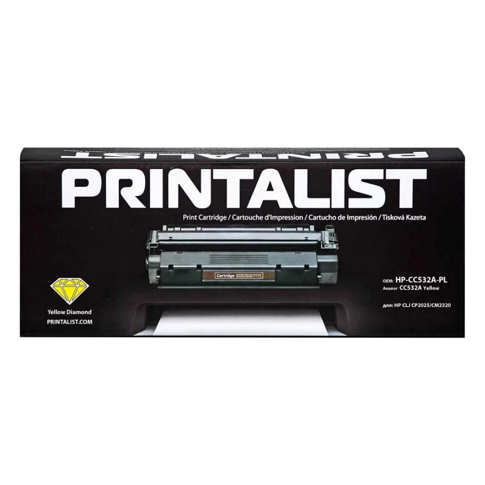 Картридж Printalist HP CLJ CP2025/CM2320, CC532A Yellow (HP-CC532A-PL)