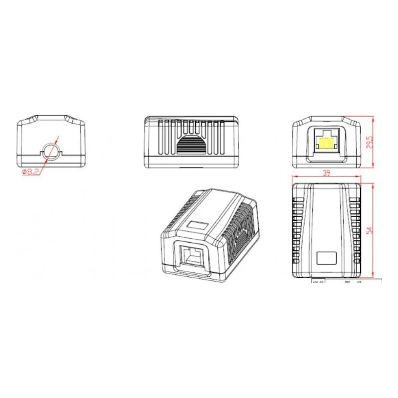 Розетка мережева Cablexpert RJ45x1 UTP, cat.5e (NCAC-1U5E-01) — фото 4