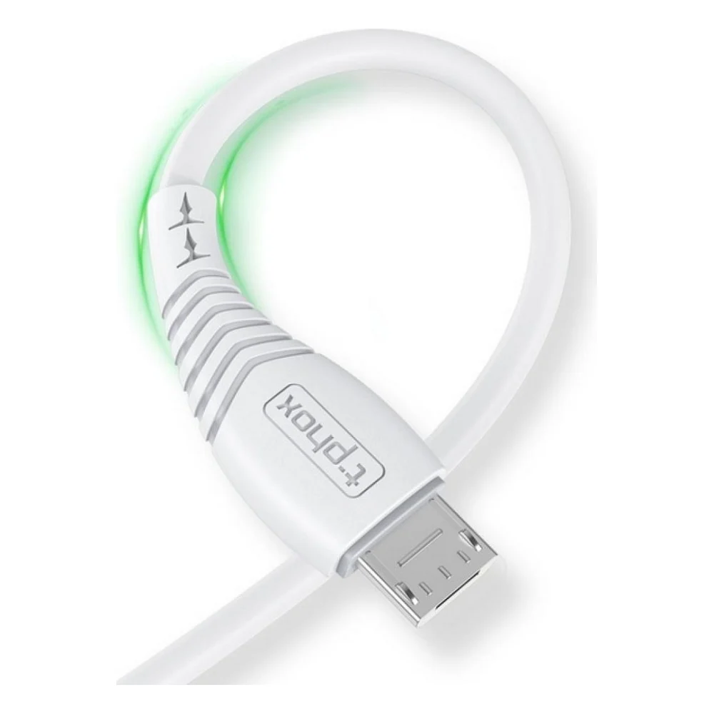 Дата кабель USB 2.0 AM to Micro 5P 1.2m Nature T-M830 White T-Phox (T-M830 White)