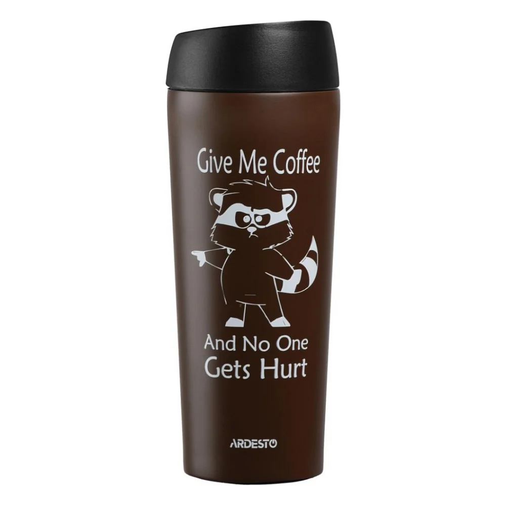 Термочашка Ardesto Coffee Time Raccoon 450 мл Brown (AR2645DML)
