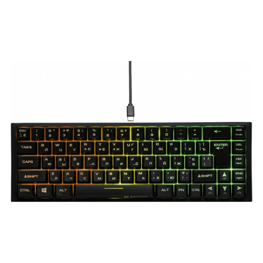Клавіатура 2E GAMING KG360 RGB 68key Wireless Black (2E-KG360UBK)