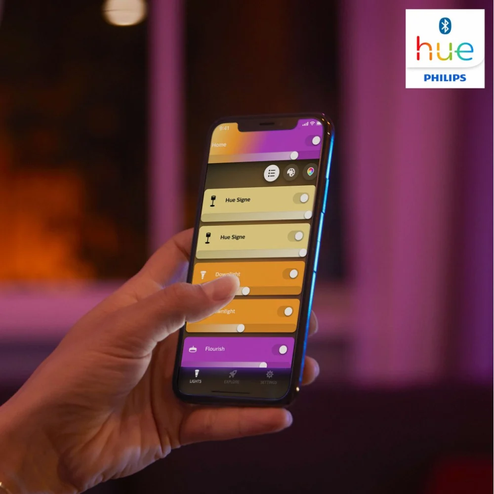 Настільна лампа Philips Hue Iris, Color, BT, DIM, золотиста (929002376401) — фото 7