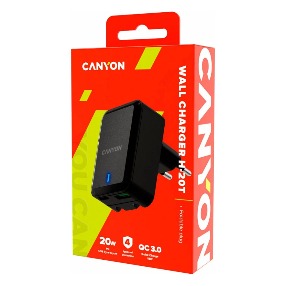 Зарядний пристрій Canyon PD 20W/QC3.0 18W (CNS-CHA20B) — фото 3