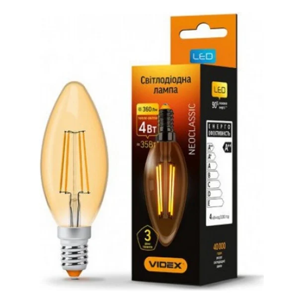 Лампочка TITANUM Filament C37 4W E14 2200K бронза (TLFC3704142A)