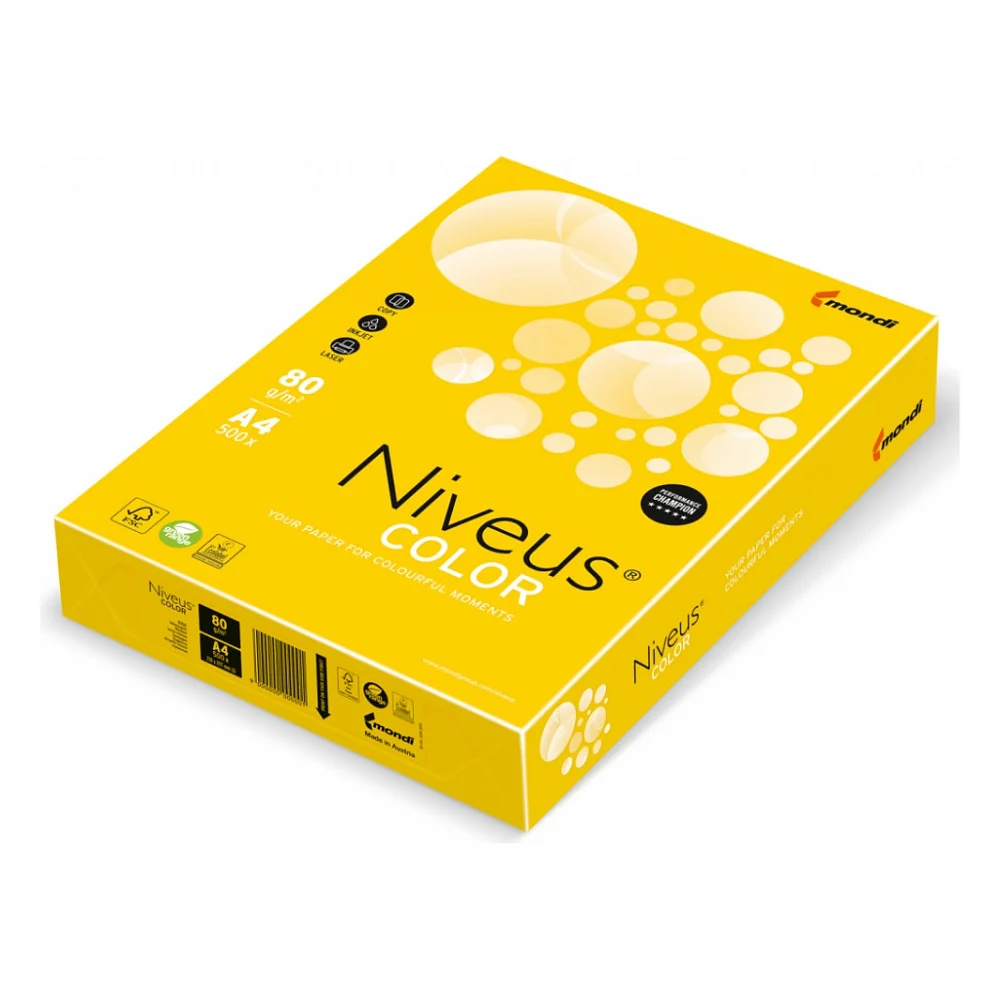 Папір Mondi Niveus COLOR intensive Mustard A4, 80g, 500sh (A4.80.NVI.IG50.500)
