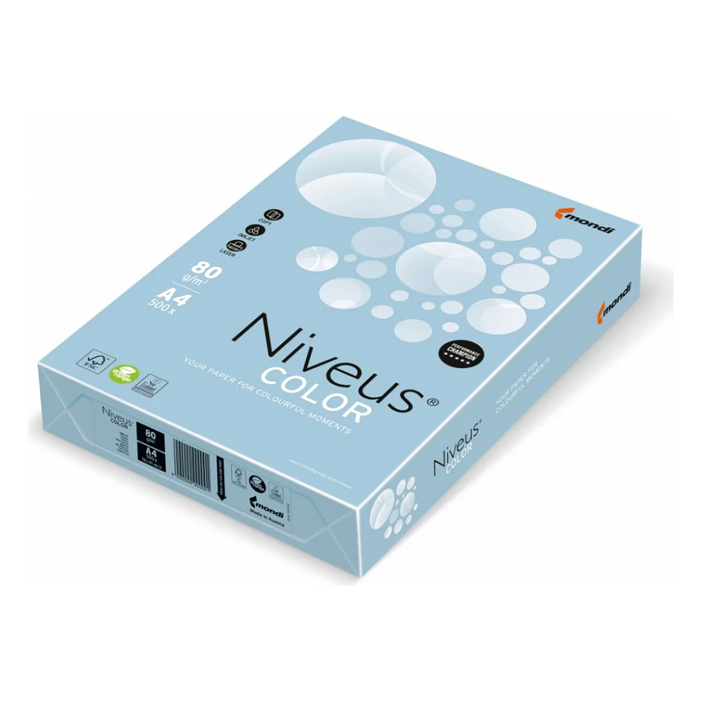 Папір Mondi Niveus COLOR Pastel ColdBlue A4, 80g, 500sh (A4.80.NVP.OBL70.500)