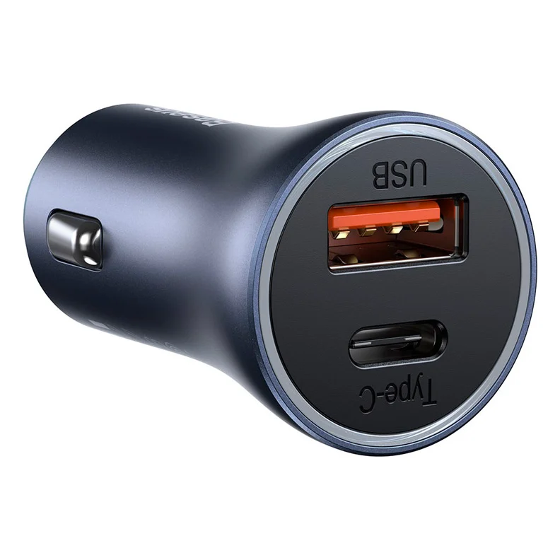 Автомобільний зарядний пристрій Baseus Golden Contactor Pro Dual Quick Charger Car Charger U+C 40W Dark Gray (CCJD-0G)