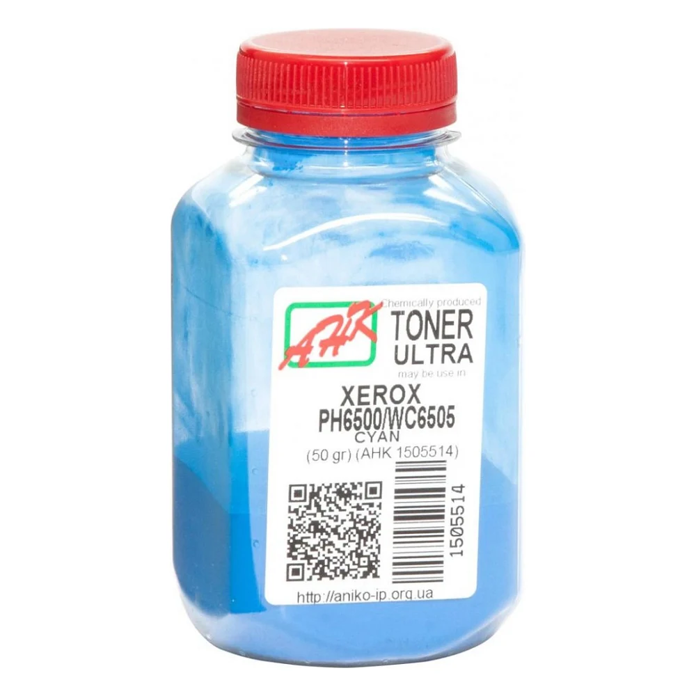 Тонер Xerox Ph6500/ WC6505, ULTRA COLOR, 50г Cyan AHK (1505514)