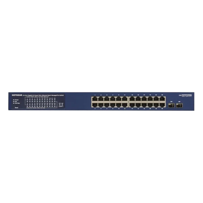 Комутатор мережевий Netgear GS724TPP 24x1GE PoE+(380W), 2xSFP, керований (GS724TPP-100EUS)