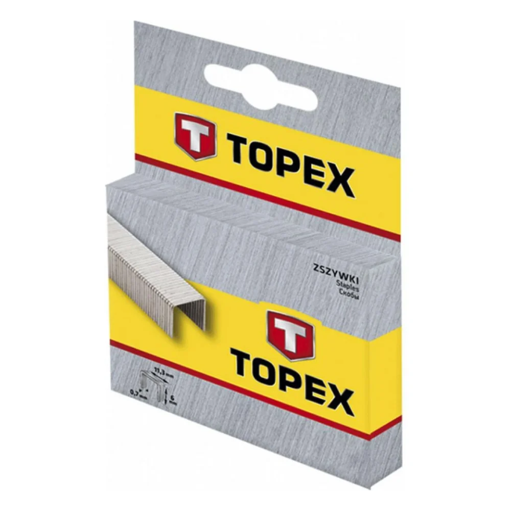 Скоби для будівельного степлера Topex 10 мм, 1000 шт, тип J (41E310)