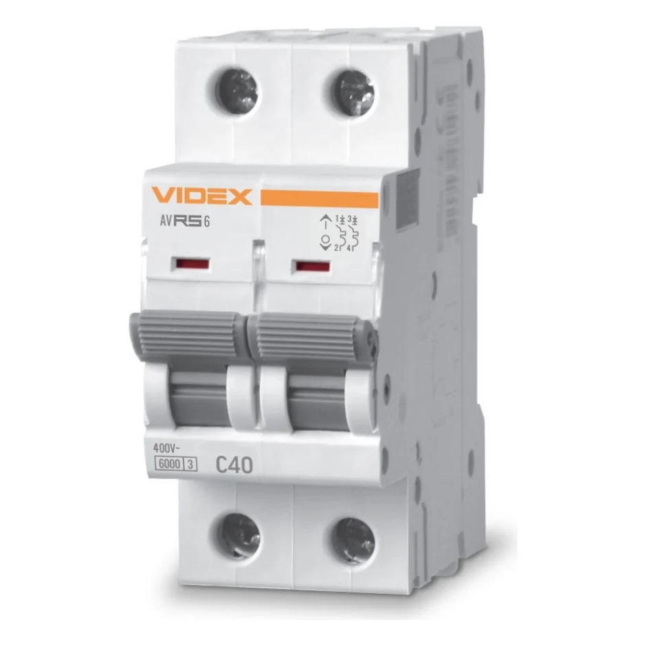 Автоматичний вимикач Videx RS6 RESIST 2п 40А 6кА С (VF-RS6-AV2C40)