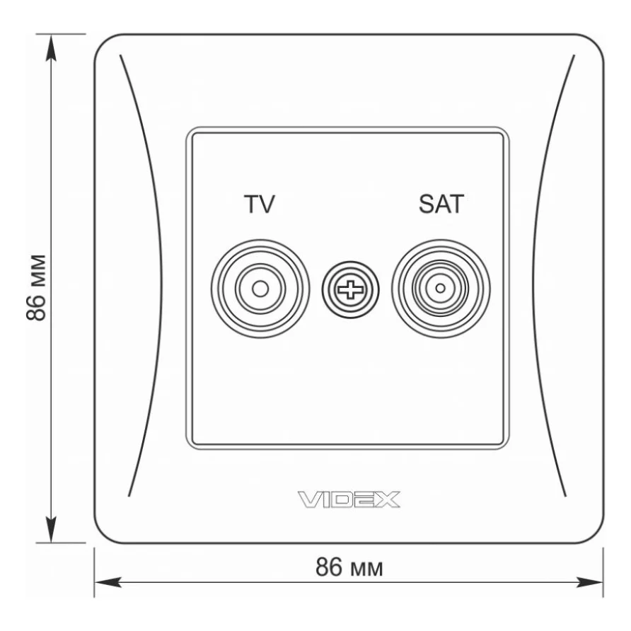 ТВ розетка Videx BINERA TV одинарна телевізійна чорні (VF-BNSK2TVSATE-BG) — фото 5