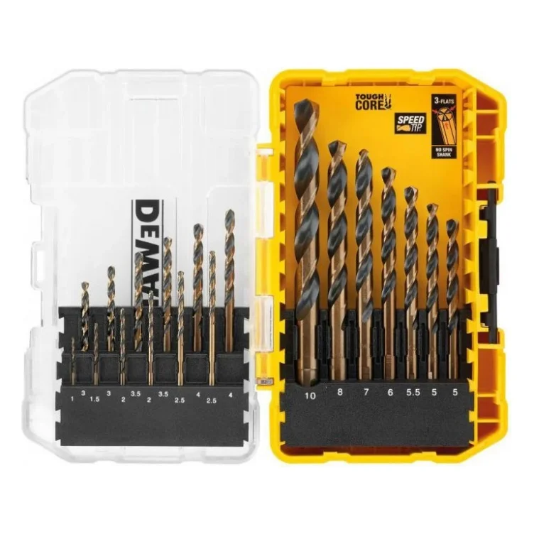Набір свердл DeWALT по металу Black&Gold HSS-G, 19 шт, кейс Tough Case (DT70728)