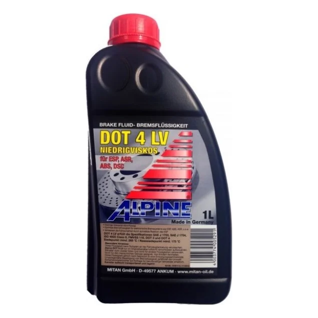 Гальмівна рідина Alpine Brake Fluid DOT 4 LV 1л (1117-1)