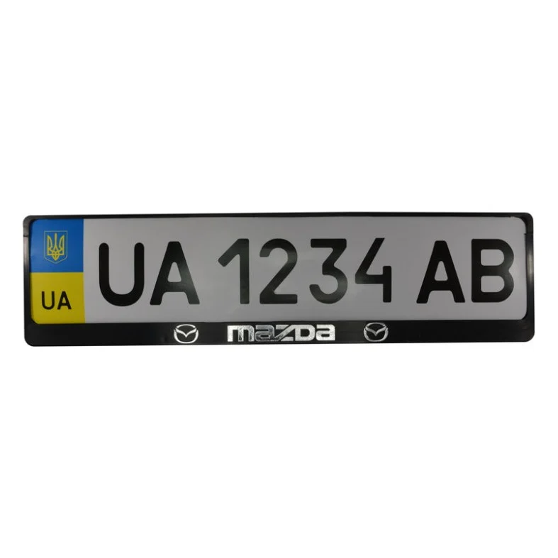 Рамка номерного знака CARLIFE пластик з об'ємними літерами MAZDA (2шт) (24-010)