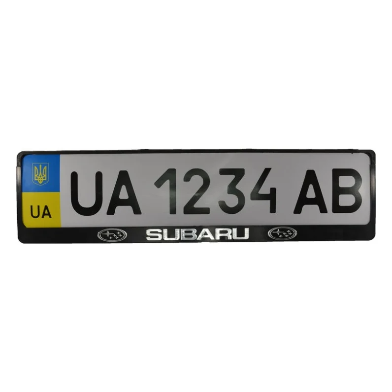 Рамка номерного знака CARLIFE пластик з об'ємними літерами Subaru (2шт) (24-016)