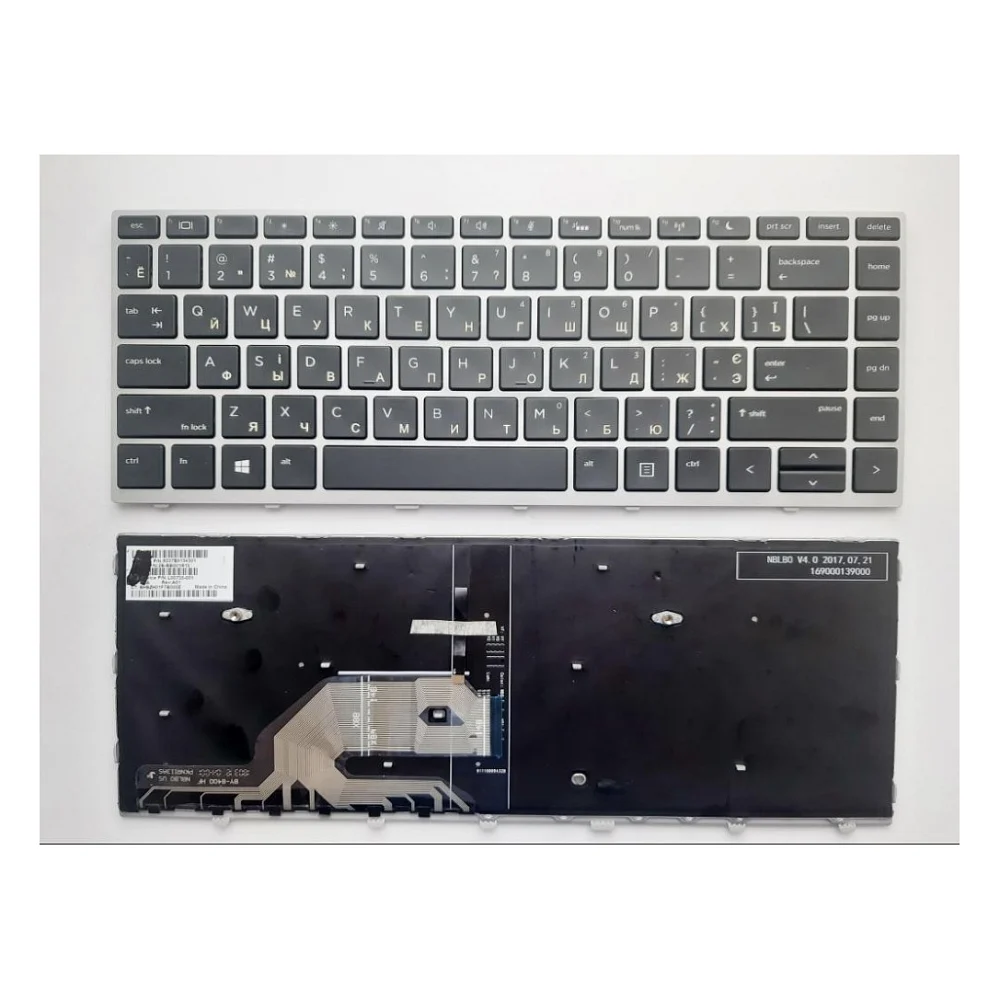 Клавіатура ноутбука HP ProBook 430/440/445 G3 черн,серебр,подсв (A46133)