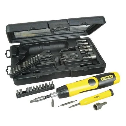 Викрутка Stanley Pistol Grip Ratchet с храповым механ., 36 вставк. (0-63-038)
