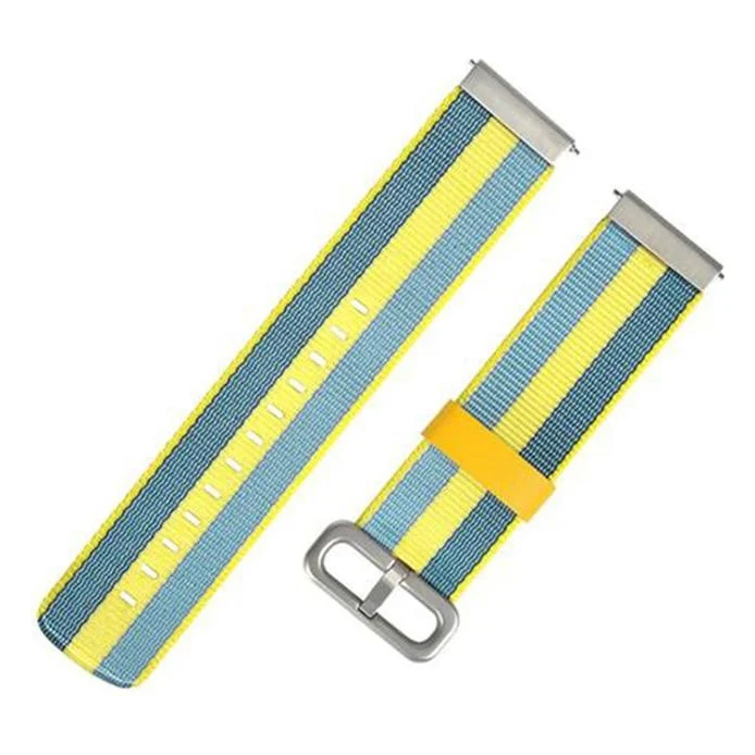 Ремінець для фитнес браслета MiJobs для Amazfit Stratos/Pace 22mm Yellow/Blue (AMZBPUNTXT-BE)