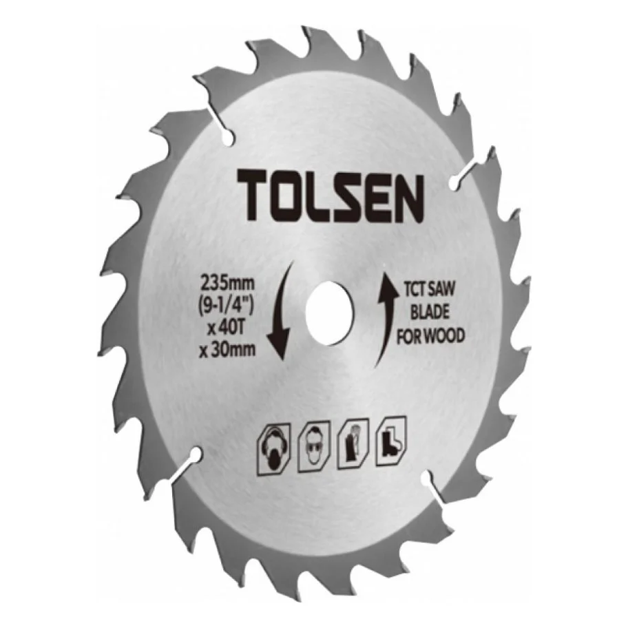 Диск Tolsen пильний з ТВС напайками по дереву 235х60Т*30мм (76451)