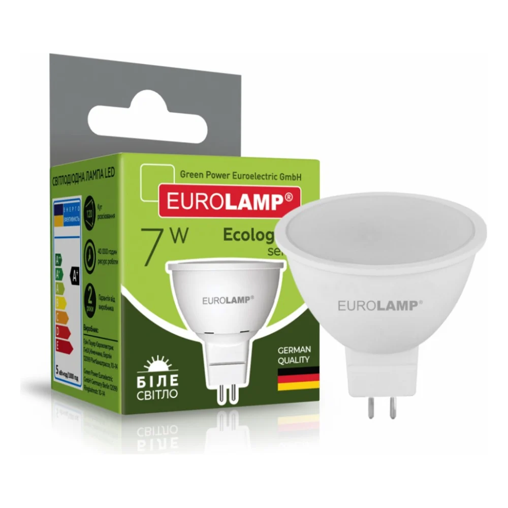 Лампочка Eurolamp LED SMD MR16 7W GU5.3 4000K 220V (LED-SMD-07534(P))
