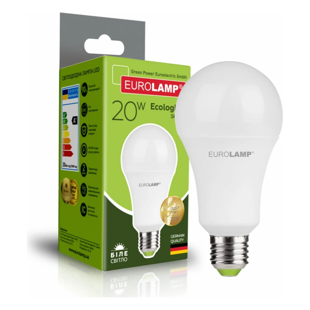 Лампочка Eurolamp LED А75 20W E27 4000K 220V (LED-A75-20274(P))