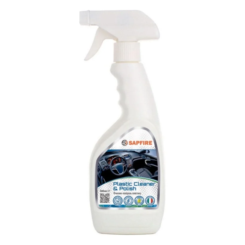 Автополіроль SAPFIRE Plastic Cleaner Polish - лимон 500мл (002821)