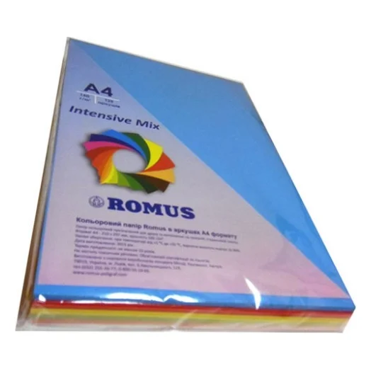 Папір Romus A4 160 г/м2 125sh, 5colors, Mix Intens (R50928)