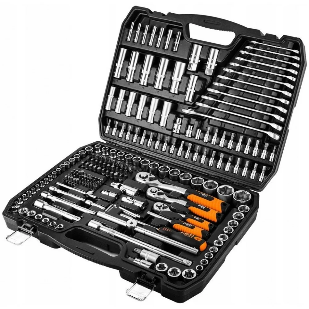 Набір інструментів Neo Tools 1/2", 3/8", 1/4", 216 шт. (10-216)